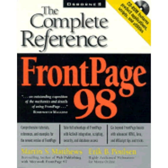 Pre-Owned Frontpage 98: The Complete Reference, 9780078823947, 0078823943, Paperback,