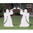 thumbnail image 1 of FrontYard Originals 31" Medium Trumpeting Angels Garden Statues, (2 Count), 1 of 1