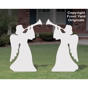 FrontYard Originals 31 Medium Trumpeting Angels Garden Statues, 2 Count