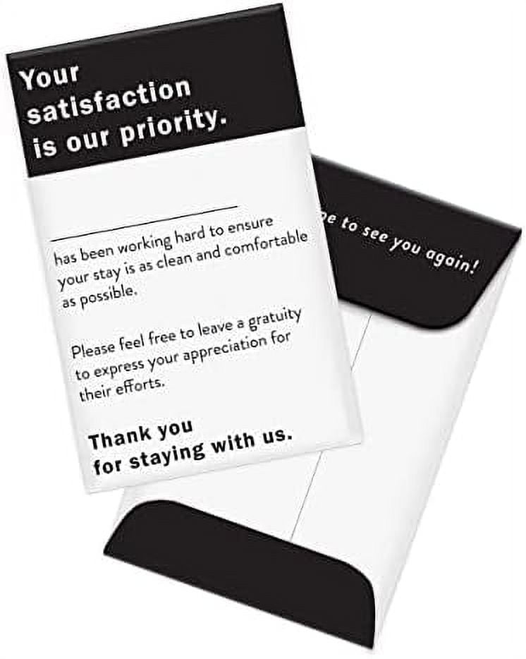 Frontdesk Supply Housekeeping Hotel And Motel Tip Envelope With Black