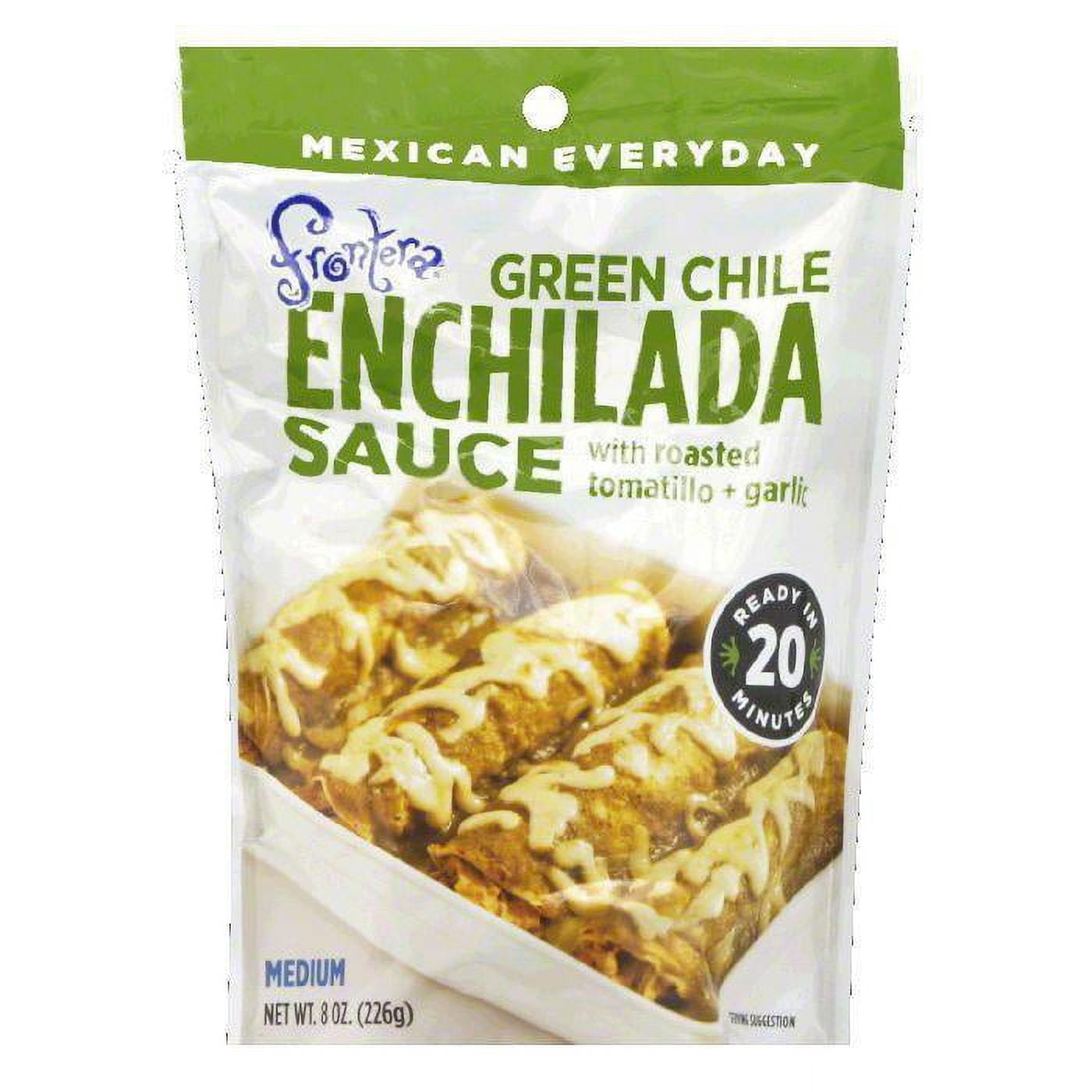 Frontera green chile enchilada sauce with roasted tomatillo + garlic, 8