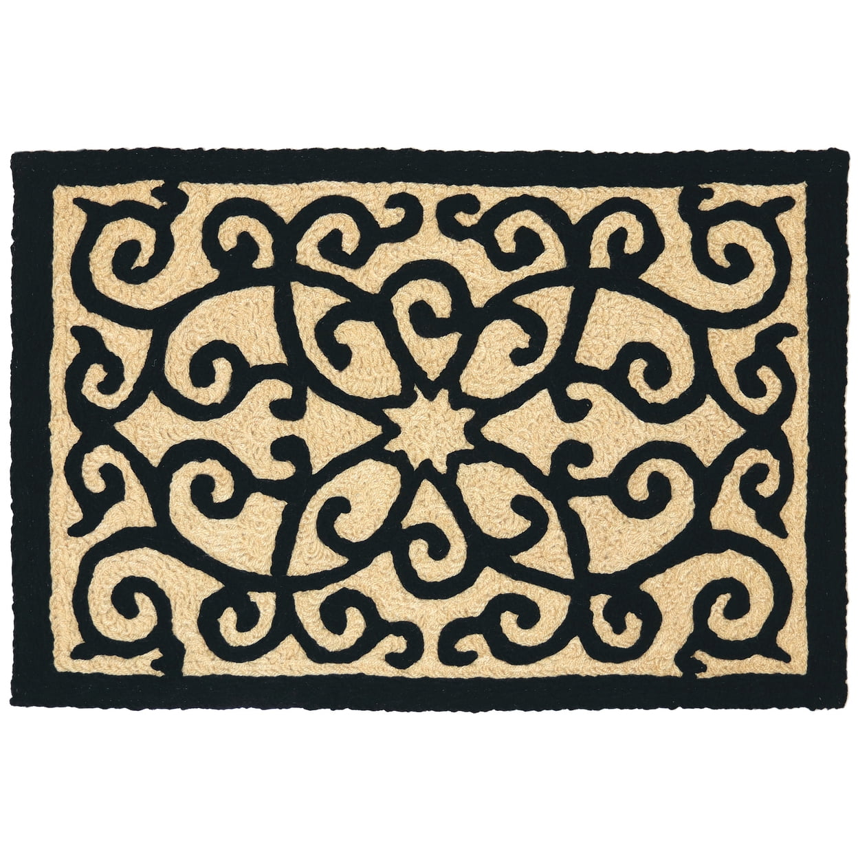 Frontgate-Black & Tan Jellybean Accent Washable Rug 20