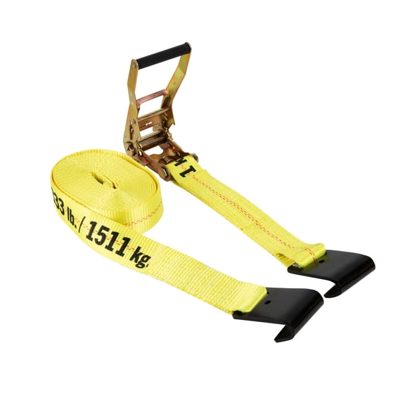 Frontier 2" X 27' 10,000 Lb Ratchet Strap W/ Flat Hooks / Ratchet W/ Plastic Handle Printed Webbing