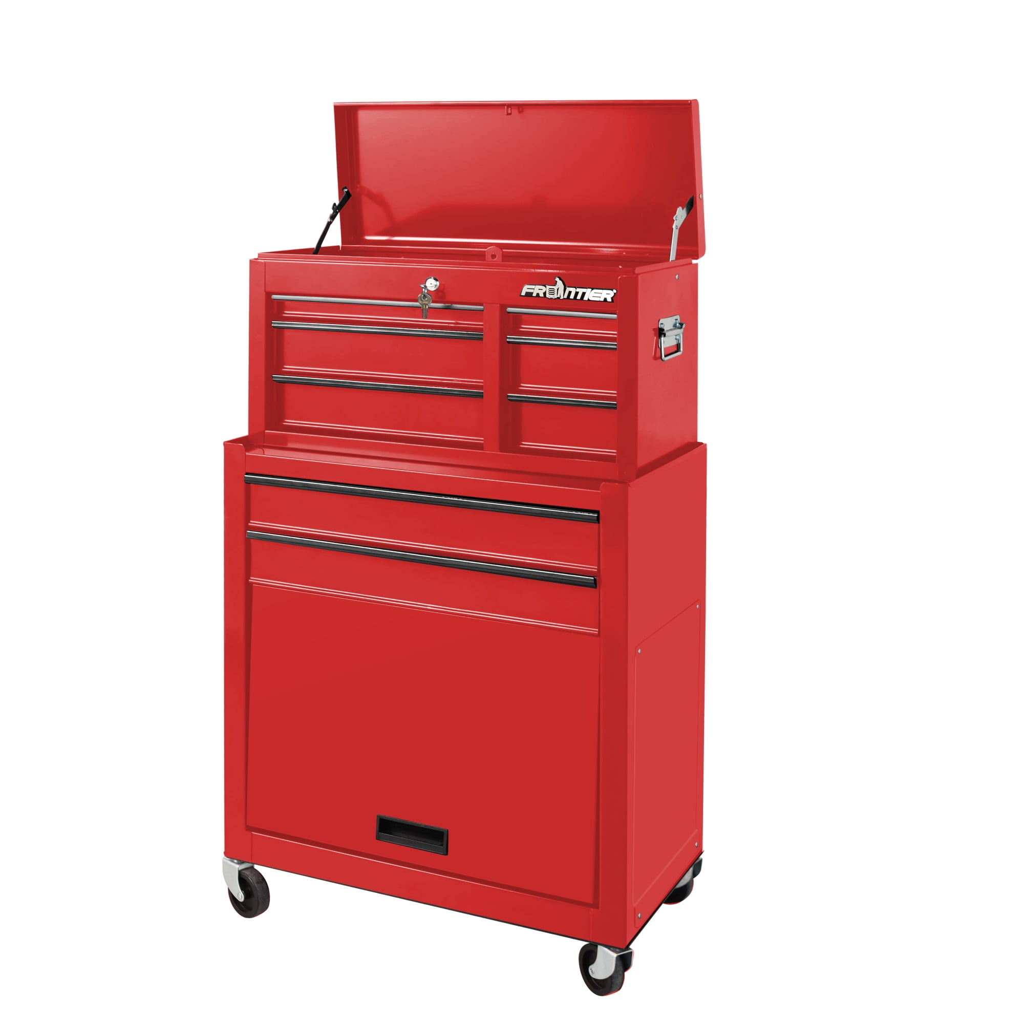 Frontier 24inch 5 drawer tool chest organizer combo in RED. Includes