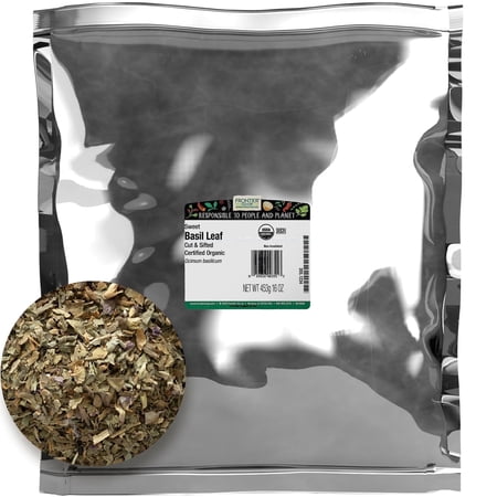 Frontier Co-op Certified Organic Basil Leaf, 16 oz. Bag