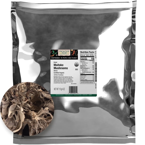 Frontier Co-op Certified Organic Dried Sliced Maitake Mushrooms, 4 oz