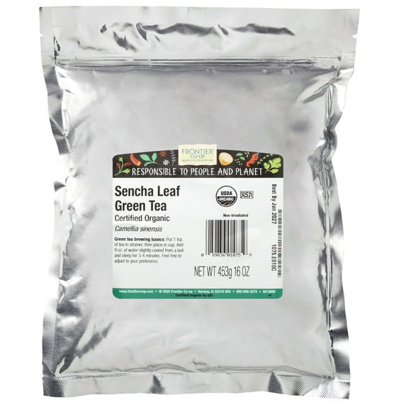 Frontier Co-op Certified Organic Sencha Loose Leaf Green Tea, 16 oz Bag