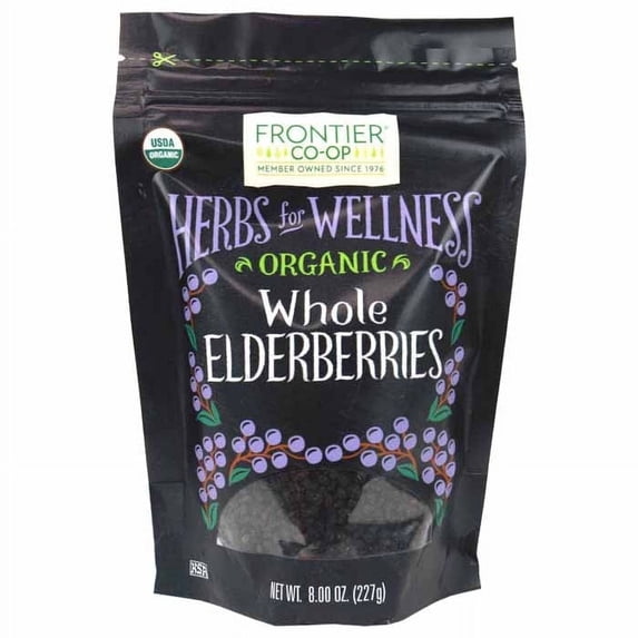 Frontier Co-op Certified Organic Whole Elderberries, 8 oz