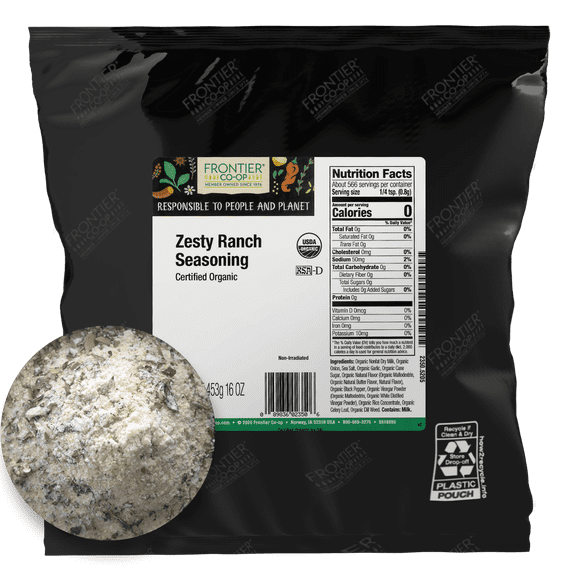 Frontier Co-op Certified Organic Zesty Ranch Seasoning, 16 oz