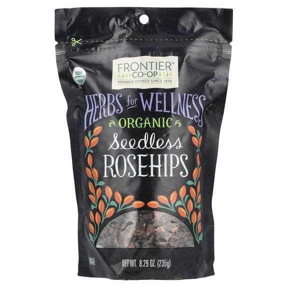Frontier Co-op Cut & Sifted Certified Organic Whole Seedless Rosehips, 8.29 oz