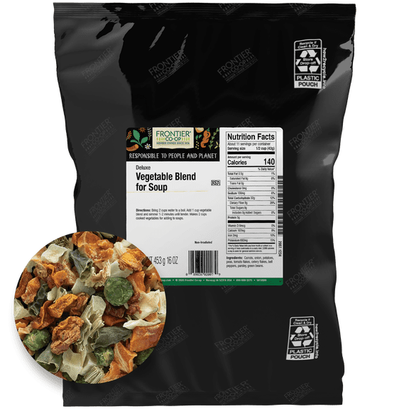 Frontier Co-op Deluxe Freeze Dried Vegetable Blend for Soup, 16 oz