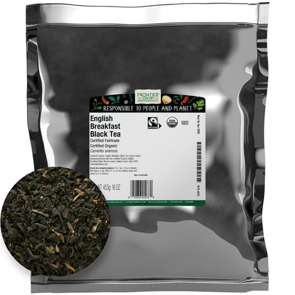 Frontier Co-op Fairtrade Certified Organic English Breakfast Loose Leaf Black Tea, 16 oz Bag