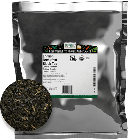 Frontier Co-op Fairtrade Certified Organic English Breakfast Loose Leaf Black Tea, 16 oz Bag