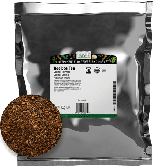 Frontier Co-op Fairtrade Certified Organic Rooibos Loose Leaf Herbal Tea, 16 oz Bag