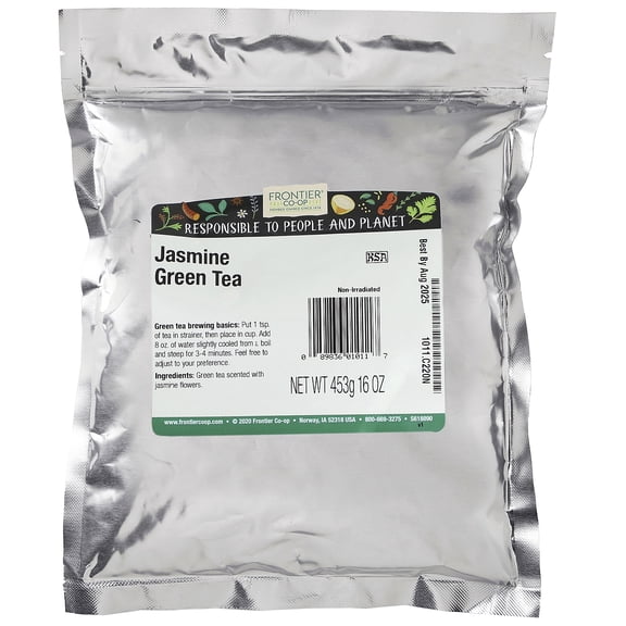Frontier Co-op Jasmine Loose Leaf Green Tea, 16 oz Bag