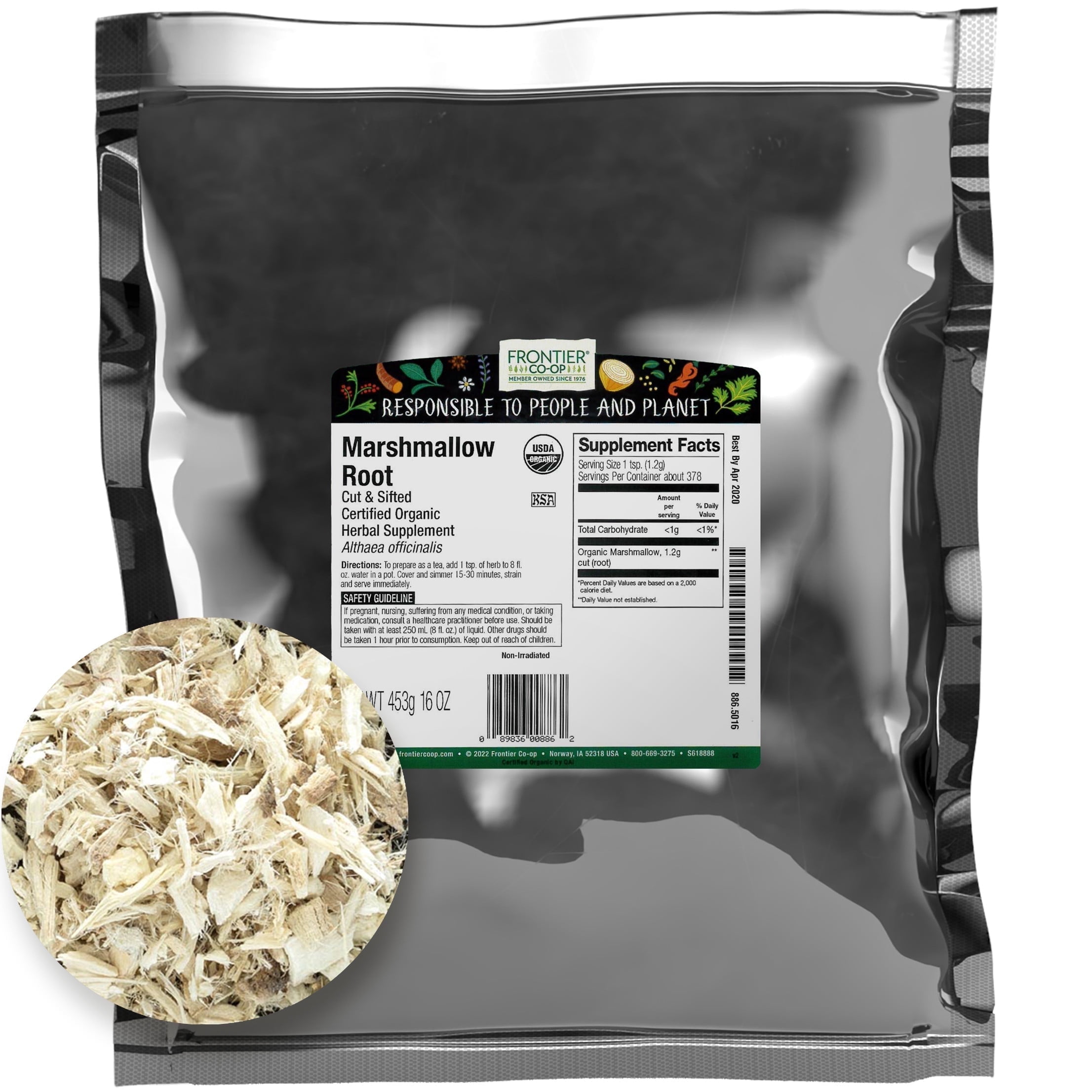 marshmallow  Frontier Co-op Organic Marshmallow Root, Cut & Sifted, 16 oz