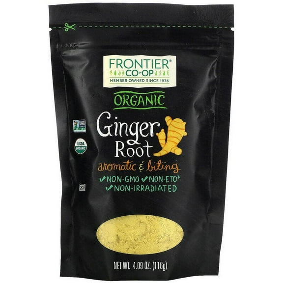 Frontier Co-op, Organic Ginger Root, 4.09 oz Pack of 4
