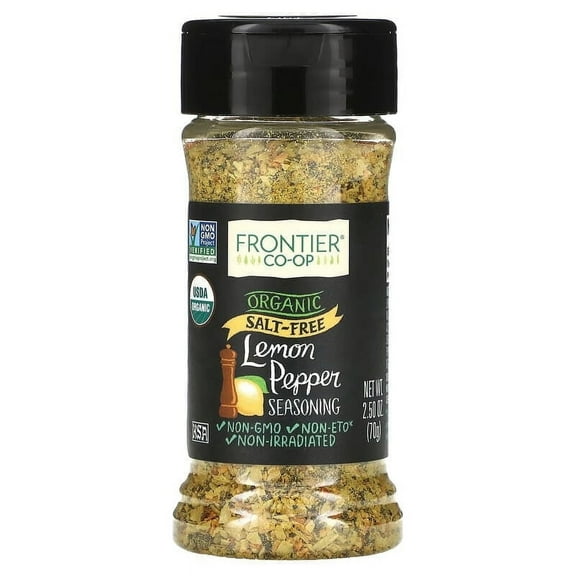 Frontier Co-op, Organic Lemon Pepper Seasoning, Salt Free , 2.5 oz Pack of 3