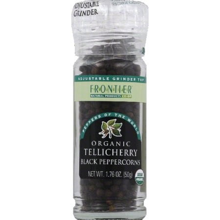 Frontier Co-op Organic Tellicherry Black Peppercorns, 1.76 Oz