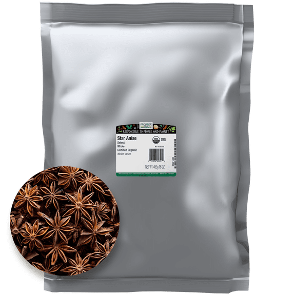 Frontier Co-op Select Grade Whole Star Anise, Certified Organic, 16 oz