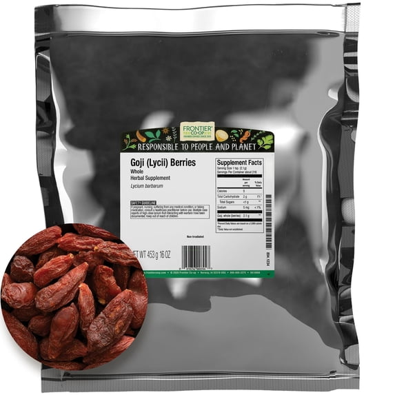 Frontier Co-op Whole Goji Berries, 16 oz. Bag