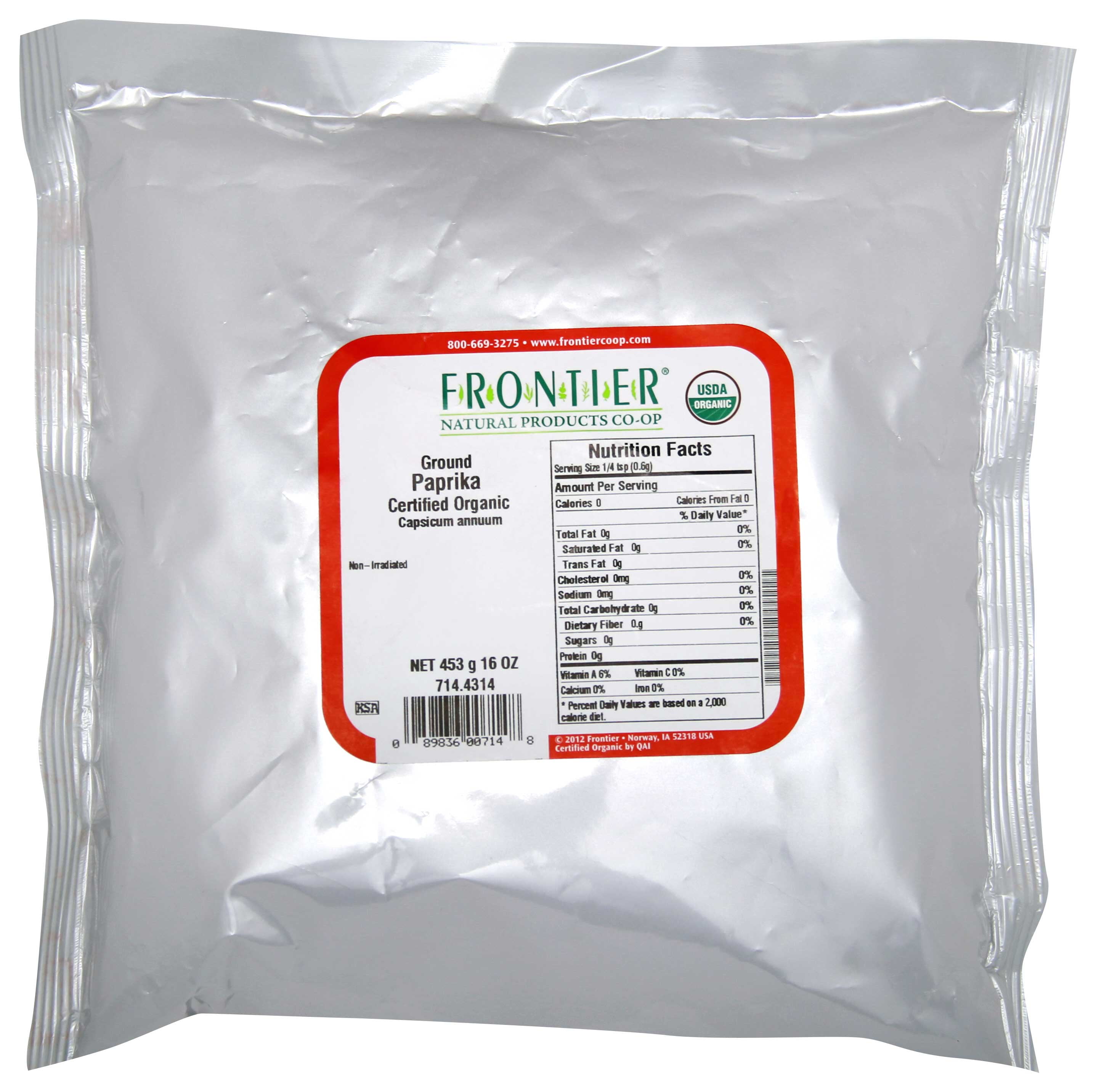 Frontier Herb Organic Ground Paprika Powder, 16 Ounce Walmart