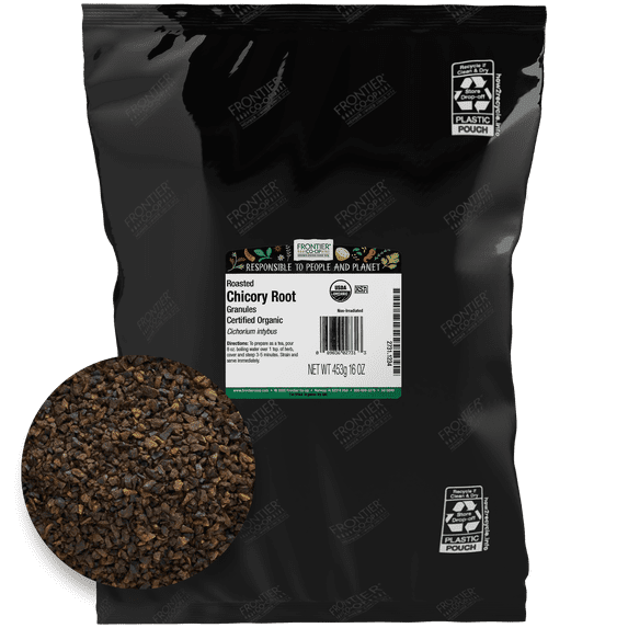 Frontier Co-op Certified Organic Roasted Chicory Root Granules, 16 oz. Bag