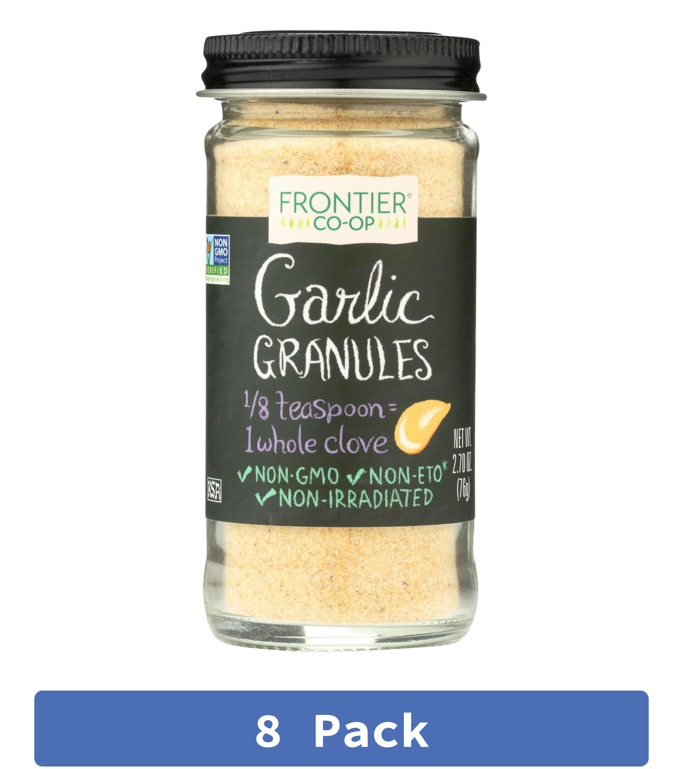 Frontier Herbs Garlic Granules Bottle 2.7 oz (Pack of 8)