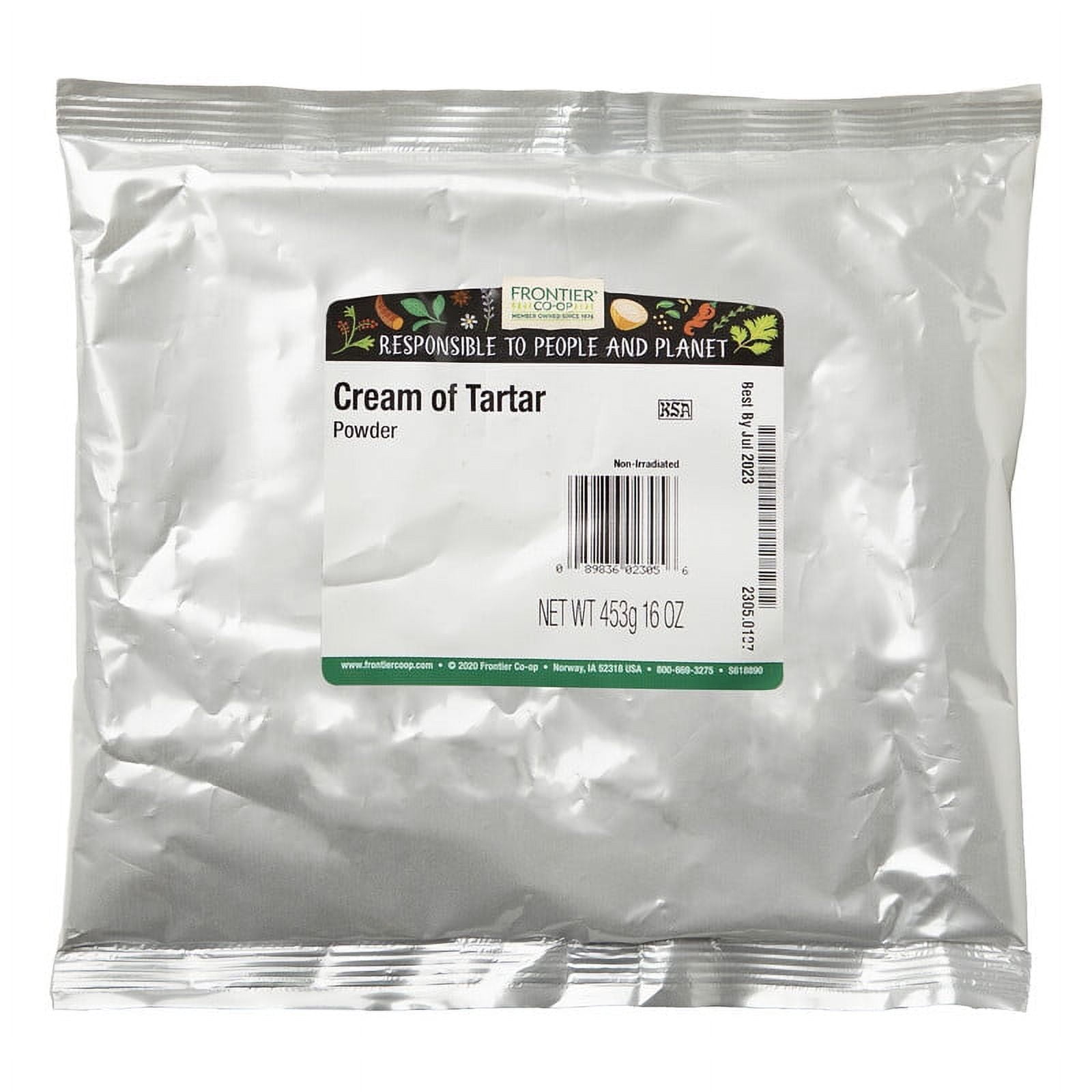 Frontier Natural Products Cream of Tartar Powder 16 oz