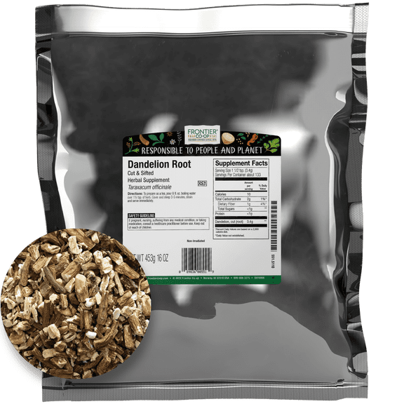 Frontier Co-op Dandelion Root, Cut & Sifted, 16 oz. Bag