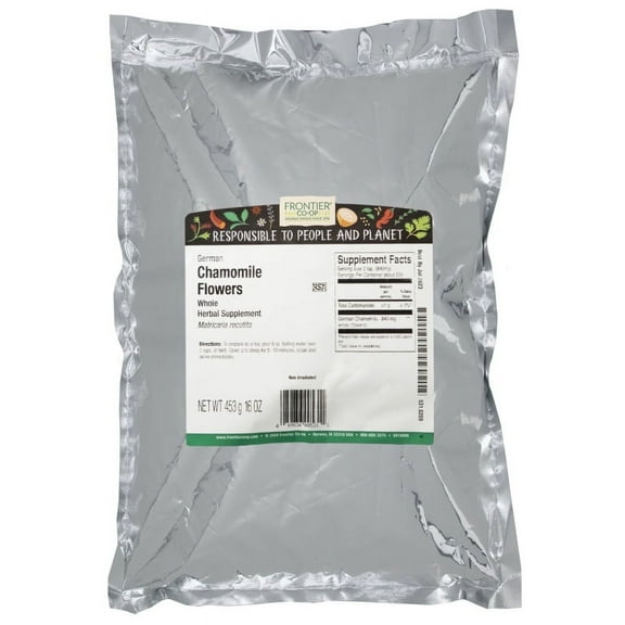 Frontier Natural Products German Chamomile Flowers Whole 16 oz Pack of 3