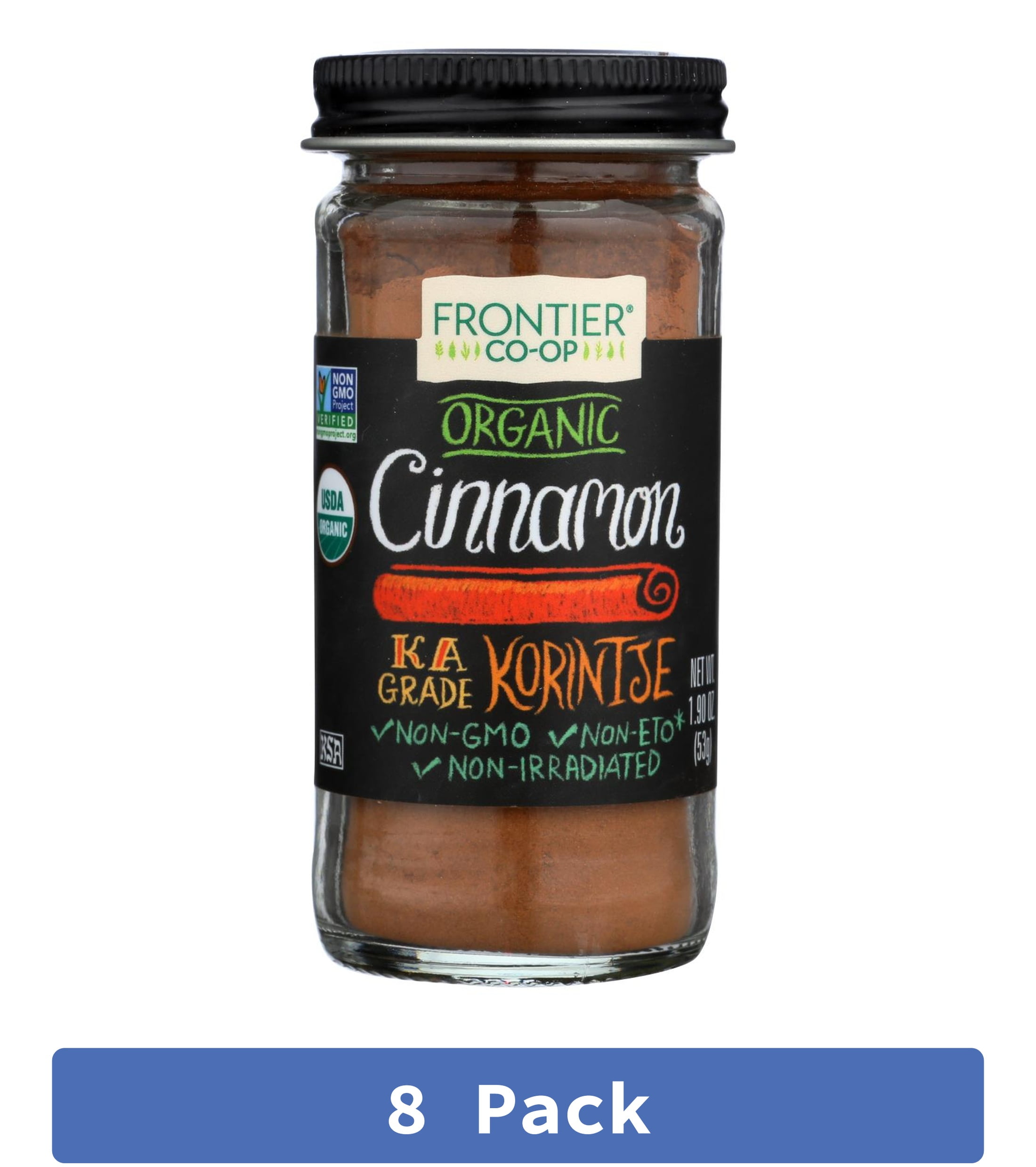 Frontier Organic Ground Cinnamon Bottle 1.9 oz (Pack Of 8)