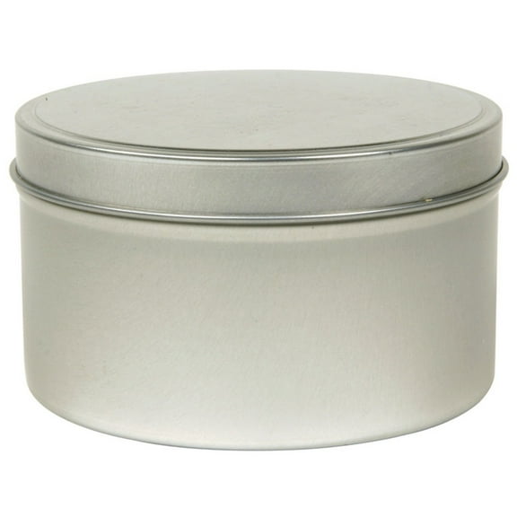 Frontier Round Metal Tin with Silver Finish 16 oz 8665 OC