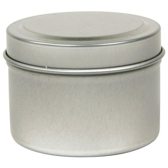 Frontier Round Metal Tin with Silver Finish 2 oz 8661 OC