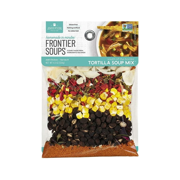Frontier Soups Homemade In Minutes Gluten Free South of the Border Tortilla Soup Mix - 4.5 oz Pack of 3