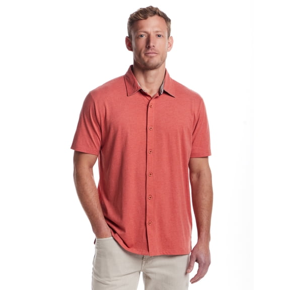 Frontier Threads Men's Sueded Jersey Coatfront Buttondown Shirt