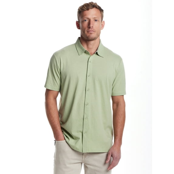 Frontier Threads Men's Sueded Jersey Coatfront Buttondown Shirt