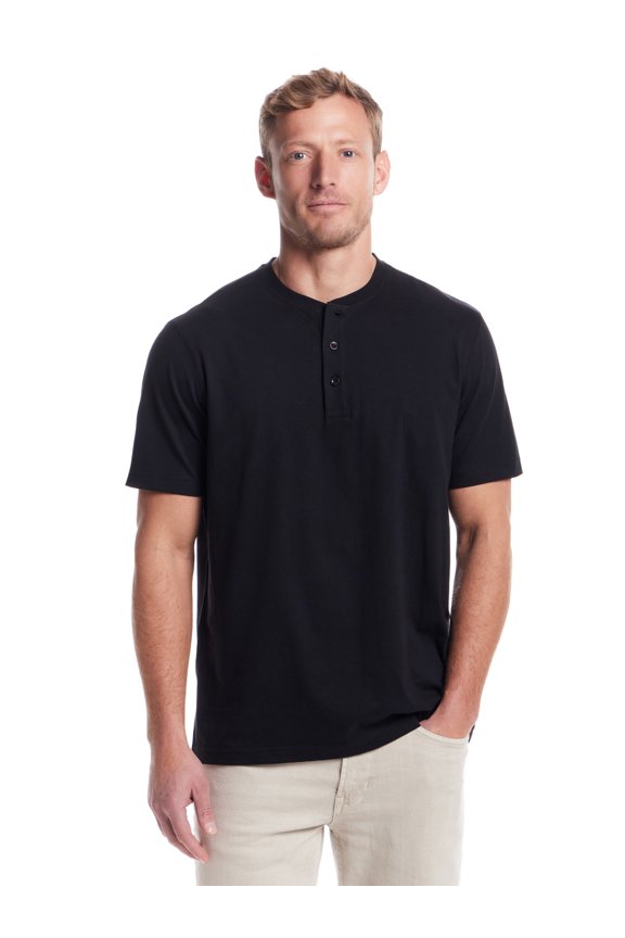 Men's Sueded Jersey Short Sleeve Henley Shirt