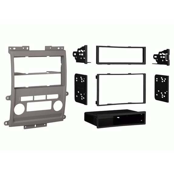 Metra 99-7428G Aftermarket Single or Double DIN Radio Installation Kit Fits Nissan Frontier / Xterra 2009-2012 (with Tech option)- Gray