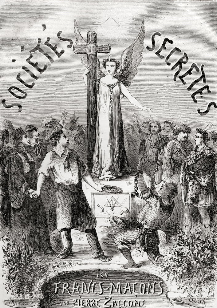 Frontispiece From Societes Secretes Les Francs Ma Canvas Art - Ken Welsh Design Pics (24 x 36)
