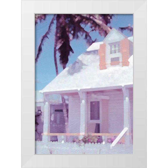 Frontline 11x14 White Modern Wood Framed Museum Art Print Titled - Palm Shadows