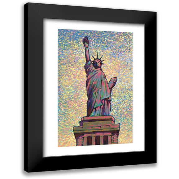 Frontline 12x14 Black Modern Framed Museum Art Print Titled - Lady Liberty