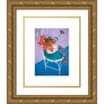 thumbnail image 1 of Frontline 12x14 Gold Ornate Wood Framed with Double Matting Museum Art Print Titled - Chair and Flowers, 1 of 4