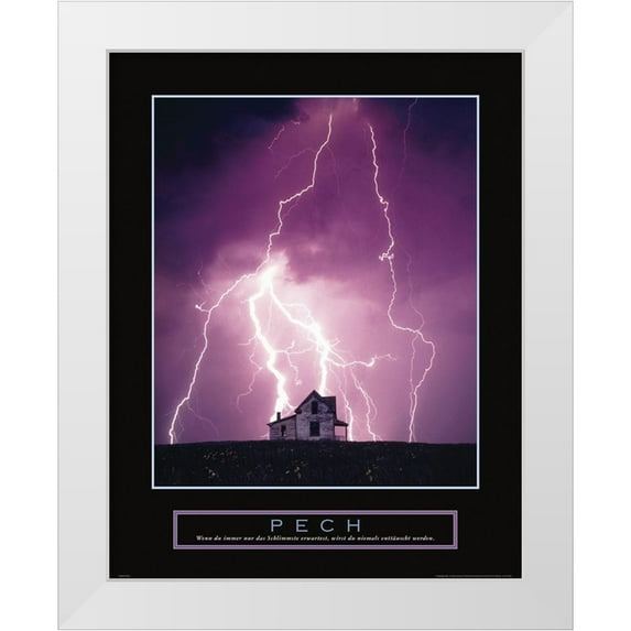 Frontline 12x14 White Modern Wood Framed Museum Art Print Titled - Bad Luck - Lightning
