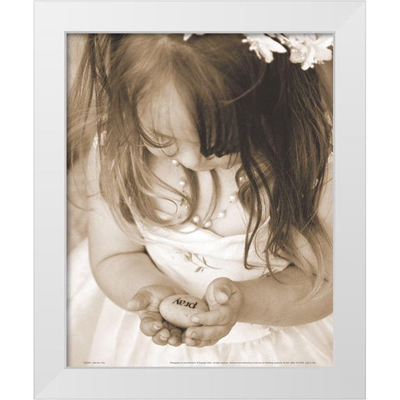 Frontline 12x14 White Modern Wood Framed Museum Art Print Titled - Pray - Little Girl