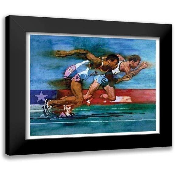 Frontline 14x11 Black Modern Framed Museum Art Print Titled - Olympic Track