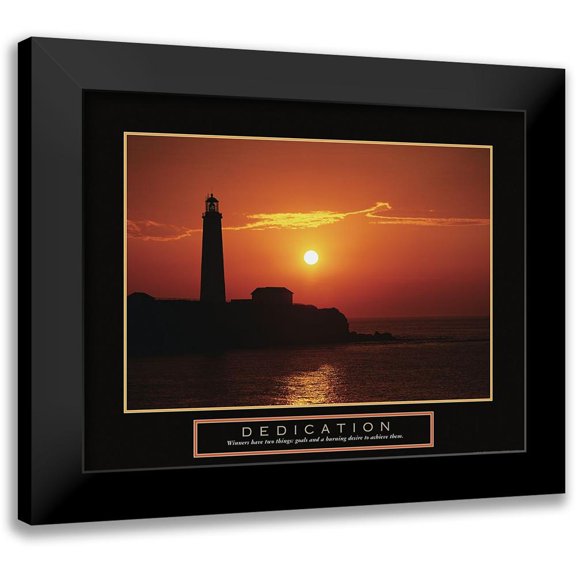 Frontline 14x12 Black Modern Framed Museum Art Print Titled - Dedication - Lighthouse