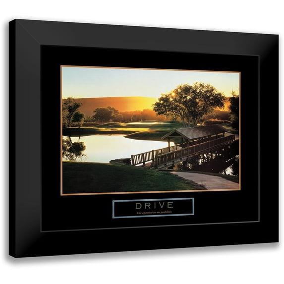 Frontline 14x12 Black Modern Framed Museum Art Print Titled - Drive - Golf