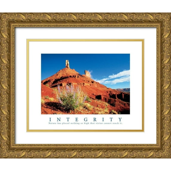Frontline 14x12 Gold Ornate Wood Framed with Double Matting Museum Art Print Titled - Integrity - Natiure