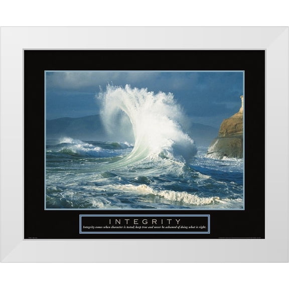 Frontline 14x12 White Modern Wood Framed Museum Art Print Titled - Integrity - Wave